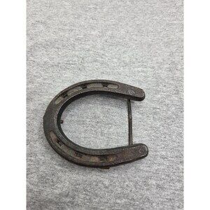 Antique Real Heat Forged Horseshoe Equestrian Belt Buckle